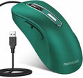memzuoix Wired Mouse, USB Computer Mouse 1400 DPI Mobile Optical Mouse Ergonomic Design Computer Mice with 5FT Cord for Laptop, PC, Desktop, MacBook, 5 Buttons (Dark Green)