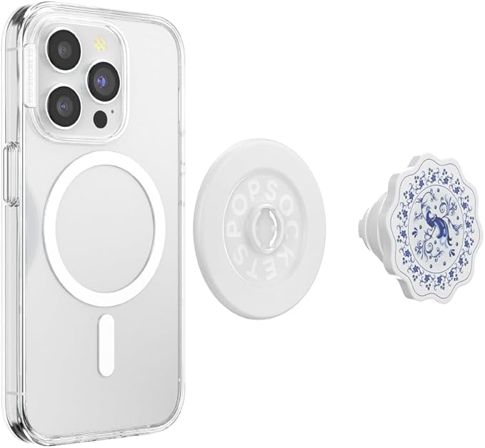 PopSockets Phone Grip for MagSafe, Magnetic Holder, Phone Stand, Cute - Peacock Saucer