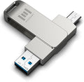 MOSDART 64GB USB C 3.2 Fast Speed C and A Dual Flash Drive, exFAT Memory Stick with Keychain Loop, for iPhone 15,16,17, Android Phone, iPad, MacBook, Silver