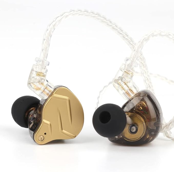 Linsoul KZ ZSN PRO X Dual Driver 1BA+1DD Hybrid Metal Earphones HiFi in-Ear Monitor with Detachable Recessed 2Pin Cable,Zinc Alloy Panel (Without Mic, Black)
