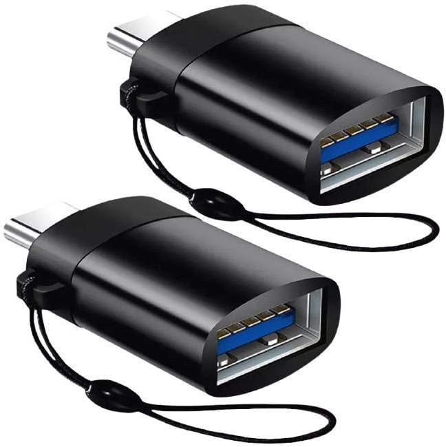 BoxWave Cable Compatible with INNOCN 4K Mini LED Monitor 27M2V (27") - USB-C to A PortChanger (2-Pack), USB Type-C OTG USB Portable Keychain - Slate Black