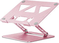 Aoviho Laptop Stand Holder, Adjustable Desk Laptop Riser, Foldable Notebook Computer Stands for MacBook Air Pro HP Lenovo Dell Samsung Chromebook, Up to 15.6 inch, Rose Gold