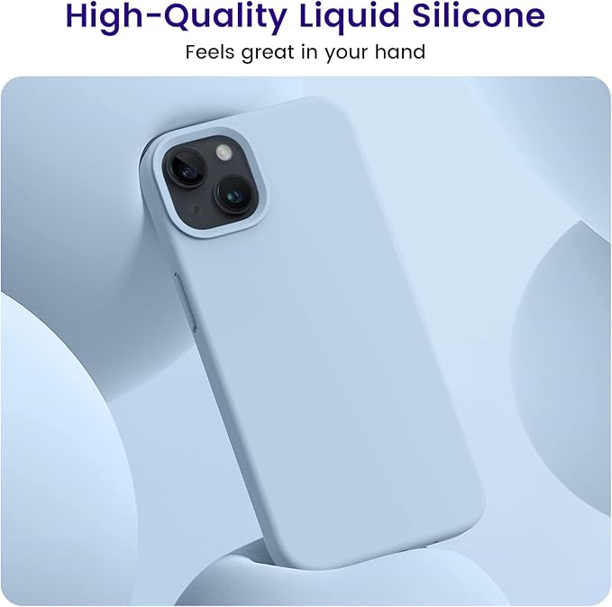 OTOFLY Designed for iPhone 13 Case, Silicone Shockproof Slim Thin Phone Case for iPhone 13 6.1 inch Nattier Blue