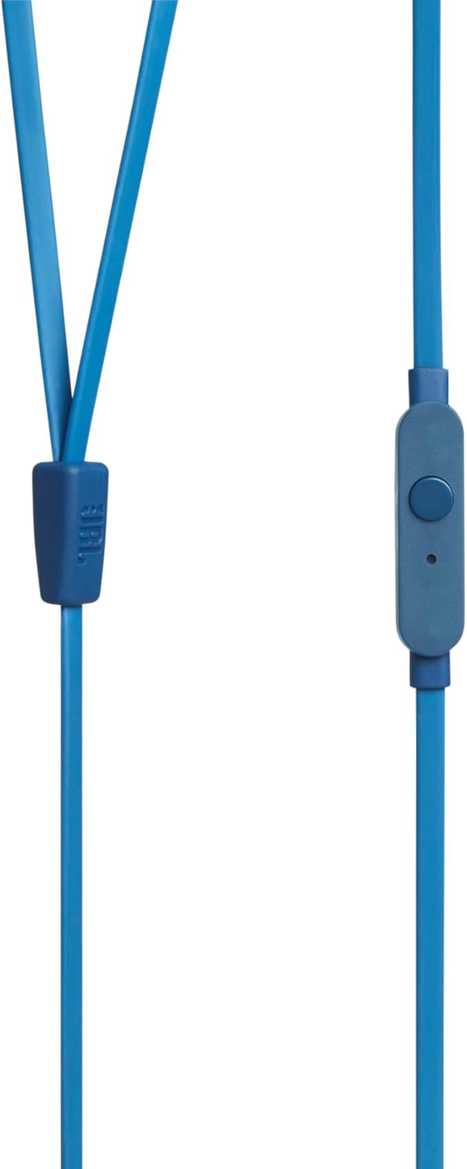 JBL Tune 110 - Wired in-Ear Headphones with JBL Pure Bass Sound, 1-Button Remote, Microphone and Tangle-Free Flat Cable (Blue)