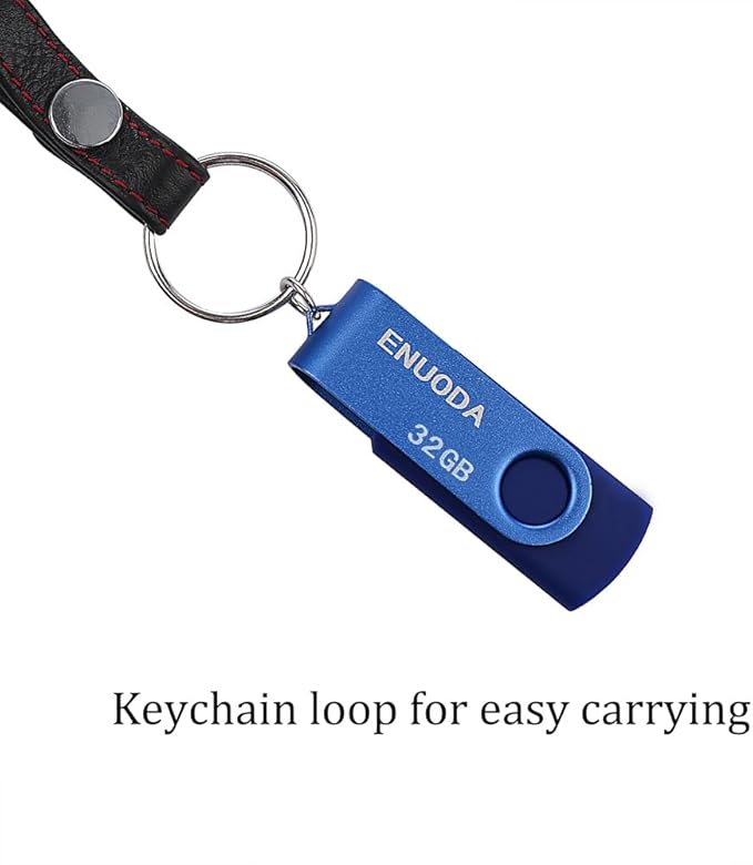 32GB Flash Drive ENUODA 3 Pack Thumb Drives Swivel Design USB 2.0 Memory Stick Jump Drive Pen Drive for Data Storage and File Transfer (Blue Red Black)
