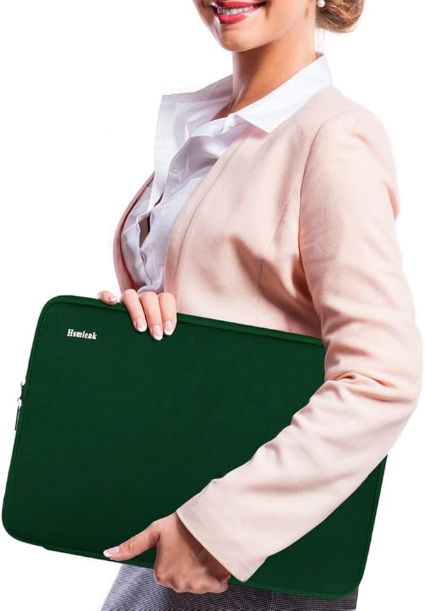 Laptop Sleeve Case, 15.6 Inch, Durable Shockproof Protective Cover Compatible with HP, ASUS, Lenovo, Acer, Notebook, Computer, Green