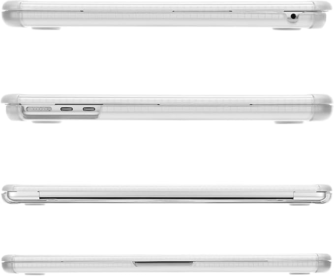 MOSISO Shock-Absorbing Hard Case Compatible with MacBook Air 15 inch M5 2026 M4 M3 M2 2025-2023 A3448 A3241 A3114 A2941,Anti-Cracking Heavy Duty Hard Shell with TPU Bumper&Keyboard Cover,Crystal Clear