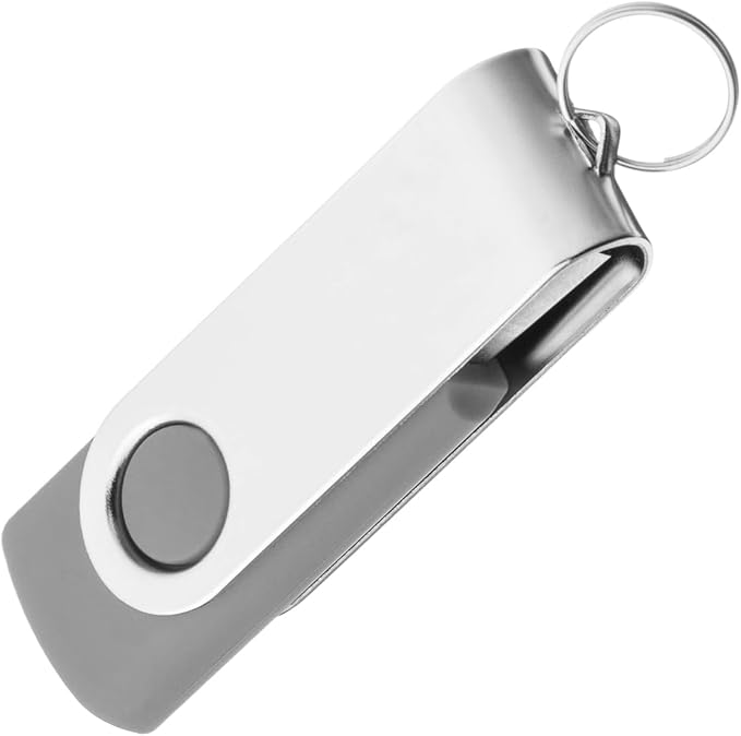 1GB USB Flash Drive 1PCS EASTBULL USB 2.0 Drive Swivel USB Stick Memory Stick Metal Pen Drive (Grey)