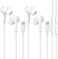 USB C Headphones for iPhone 15/16/17 Pro Max, Type C Headphones Built-in Microphone and Volume Control, Hi-Fi Stereo Noise-Cancelling Earbuds, Wired in Ear Earphones for Galaxy S25 S24 S23 S22