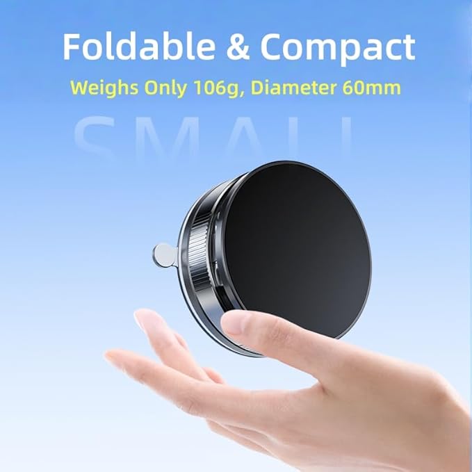 2026 Upgraded Magnetic Car Phone Holder for Magsafe: 360° Rotatable Adjustable Vacuum Car Phone Mount with 180+LBS Suction & 3800gf Magnet, Universal for Car/Gym/Mirror, Fits iPhone & Android