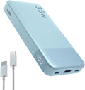 NOBIS Portable Charger, 10000mAh Power Bank Fast Charging, Battery Pack with C to C Cable, Battery Bank with Digital Display for iPhone iPad Android etc (Blue, 35W)
