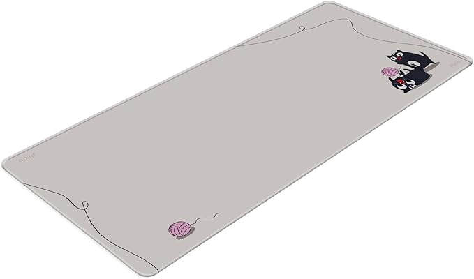 Pixio Mouse Pads - 36 x 16 inch XXL Playful Cats (Side) Beige Multifunctional Large Desk Mats for Gaming, Office, Desktop Anti-Slip Waterproof Washable Computer Mouse Mat