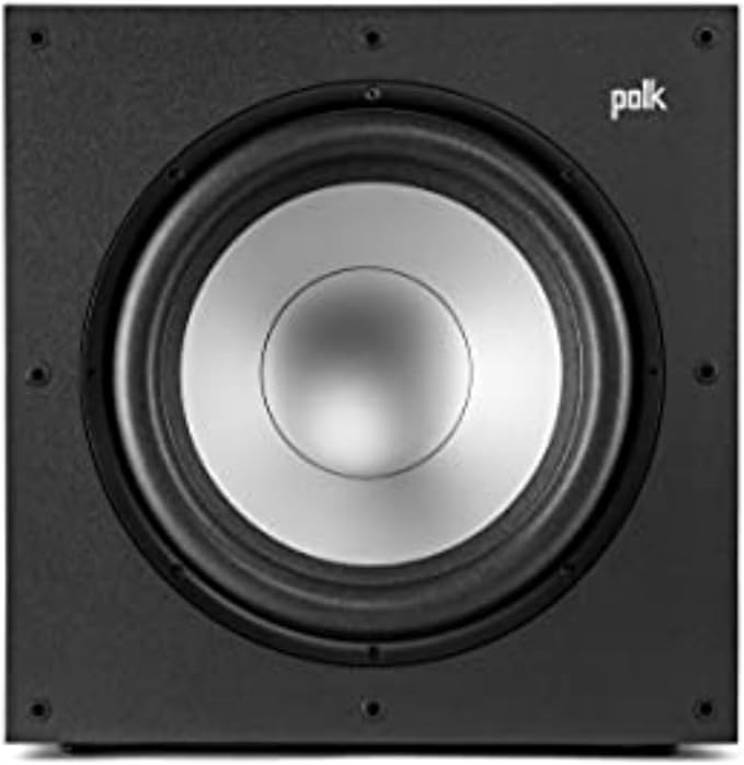 Polk Monitor XT12 Powered Sub - 12" Balanced Woofer & 100W Class A/B Amplifier, Low-Resonance MDF Cabinet & Removable Grille, Dolby Atmos & DTS:X Compatible, Home Theater Subwoofers, Midnight Black