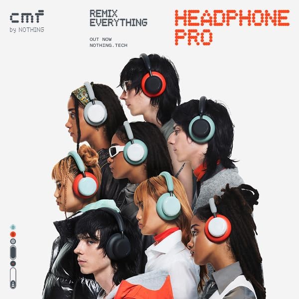 CMF BY Nothing Headphone Pro Active Noise Canceling Wireless Headphones Bluetooth 5.4 Over The Ear Headset, 50H ANC Playtime, Bass&Treble Slider, Custom EQ&Spatial Audio, Hi-Res LDAC, Light Grey