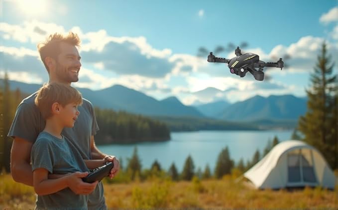 Drone with Camera for Kids 1080P HD FPV Foldable Drone for Adults & Beginners, Mini Drone for kids, RC Quadcopter with 2 Batteries, Gravity Control, One Key Take Off/Land, 360° Flip, Waypoint Fly