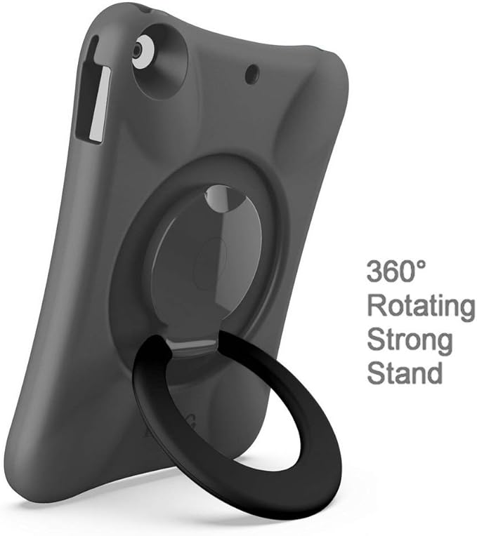 Kids EVA Case for iPad | Multi-Direction Stable Stand | Compatible with 10.2-Inch iPad 2021/2020/2019 (9th/8th/7th Generation) (Grey+Black)