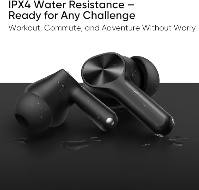 realme Buds T200 Lite Bluetooth in Ear Earbuds,4 Mic, AI ENC for Calls,48 Hours Total Playback with Fast Charging and Ultra Low Latency Gaming TWS, Google Fast Pair, with mic - (Gray)