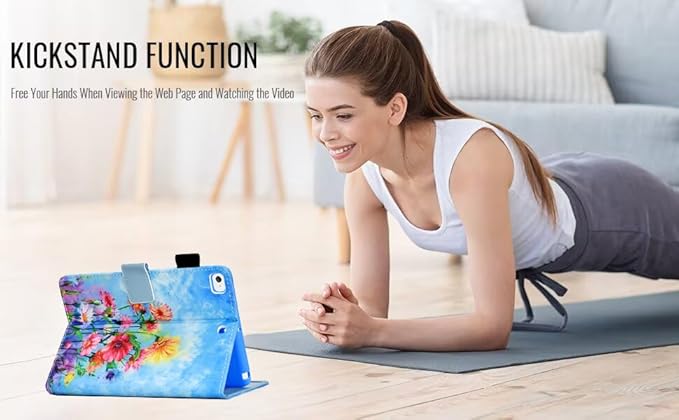 for iPad 9.7 inch Case iPad 6th/5th Generation Case 2018 2017, PU Leather Folio Stand Cute Cover for iPad 9.7 inch/iPad Pro 9.7/iPad Air 2/iPad Air 1, Auto Sleep/Wake, Floral