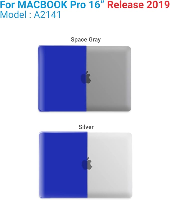 IBENZER Compatible with MacBook Pro 16 Inch Case A2141 Release 2020 2019, Hard Shell Case with Keyboard Cover & Type C Adapter for Old Version Mac Pro 16’’, Royal Blue, T16-RBL+1TC