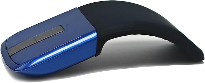 Bluetooth Arc Touch Travel Mouse Foldable Slim and Portable Mini Wireless Computer Mouse Folding Optical Mice for Microsoft Laptop Notebook Tablet - Black & Blue