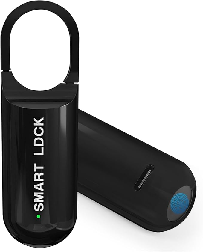 Smart Fingerprint Padlock for Locker, Small Rechargeable Fingerprint Lock, Keyless Biometric Thumbprint Padlock for Gym School Locker, Suitcase, Backpack