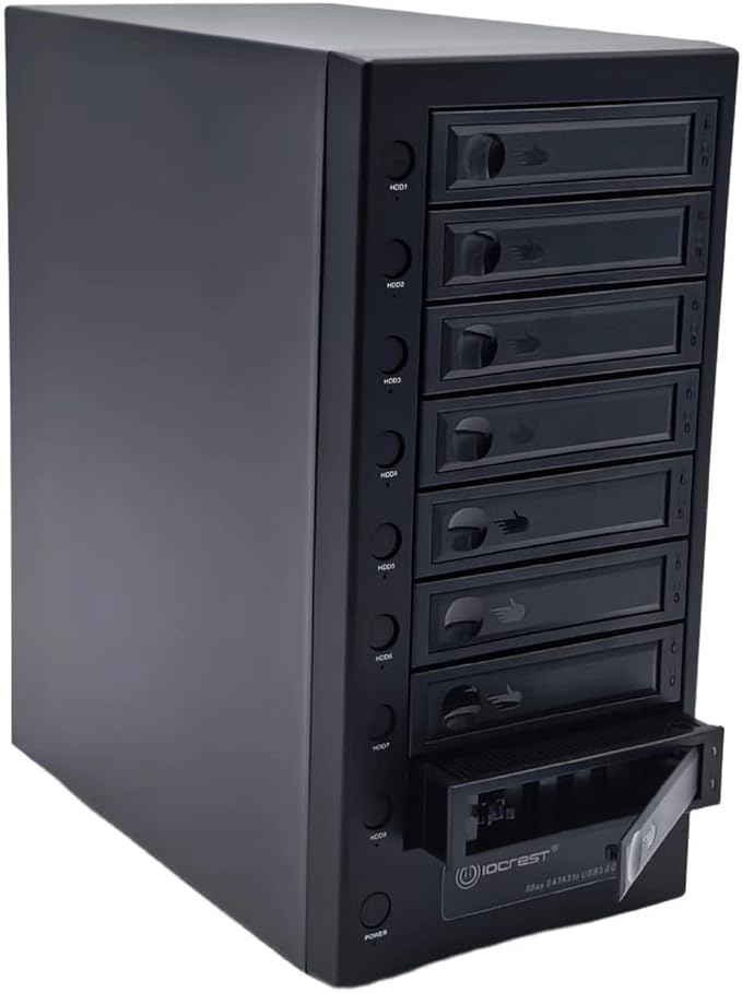 USB 4.0 (40Gbps) Type-C 8 Bay 2.5 Inch and 3.5 Inch SATA Hard Drive External Hard Drive Enclosure