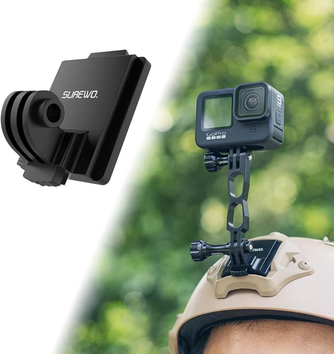 Aluminum NVG Mount Compatible with GoPro Hero 13/12/11/10/9/8/7/6/5 Black, Tactical Helmet NVG Mount Compatible with DJI Osmo Action 5 pro/4/3/2,Insta360 ONE R/Crosstour and Most Action Cameras