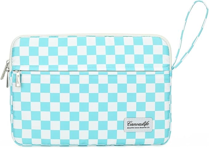 canvaslife 13.3-inch Notebook Computer, Shockproof, Waterproof and Protective Travel Notebook Computer case, Suitable for 13-13.3-inch Notebook Computer Cases (Ice Blue Checker)