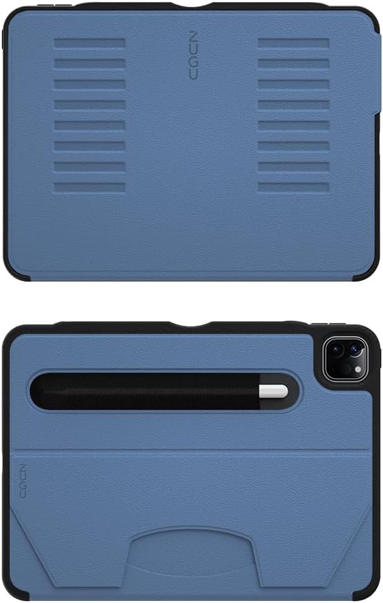 Zugu Case for iPad Pro 11 (M4/M5) 2024/2025, Slim Protective Cover with Apple Pencil Holder, Auto Wake/Sleep, Multiple Viewing Angles, iPad Pro 11 Inch Cover, Phone Protector, Slate Blue