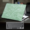 DTangLsm for MacBook Air 15 inch Case 2026 2025-2023 M5 M4 M3 M2 A3448 A3241 A3114 A2941 MacBook Air 15" Case, Retro Leather Hard Cover for MacBook Air 15 inch 2025+Keyboard Skin,Green Embossed Floral