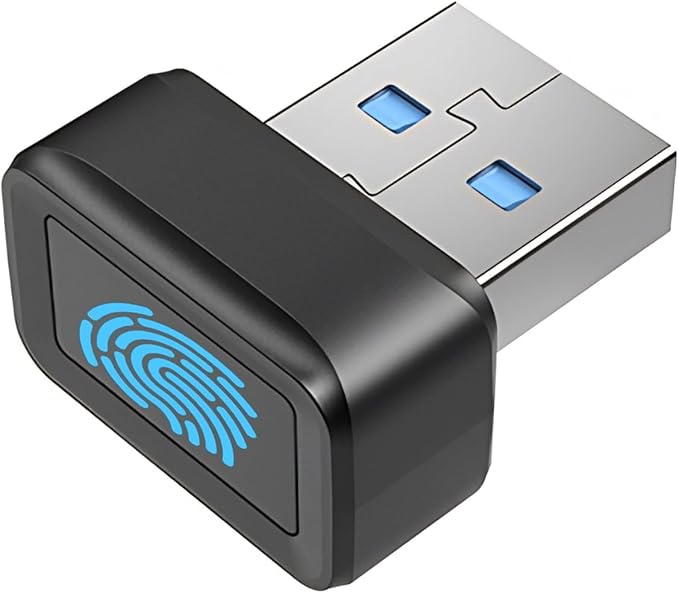 USB Fingerprint Reader, 360° Detection Mini Fingerprint Scanner 0.5s Touch Speedy Matching Portable Biometric Scanner USB Security Key for Password and File Encryption
