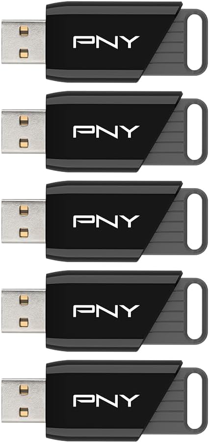 PNY 32GB Attaché X USB 3.2 Gen 1 Flash Drive, Advanced Performance Up to 130MB/s Read, Everyday Data Store & Transfer, Reliable Portable Storage, Durable, Type-A, Computers, Laptops, Desktops, 5-Pack