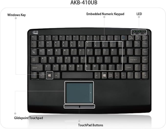 Adesso AKB-410UB - SlimTouch Mini USB Keyboard with Built-in Touchpad (10)