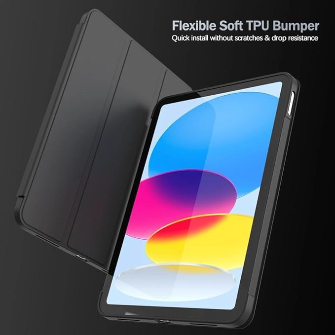 Case for iPad 9th Generation 2021 & iPad 8th Generation 2020 & iPad 7th Generation 2019 10.2 inch - Slim Lightweight Durable Trifold Stand Cover, Supports Auto Wake/Sleep, Black