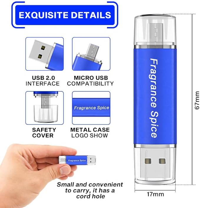 Smart Flash Drive for Android, USB Flash Drive 64GB – Compatible with Samsung USB, MacBook, Laptop, PC, and USB for iPhone Pictures - Portable High-Speed Memory Stick (Black, 64GB)