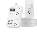 Beeiker 6 USB(2 USB C) Surge Protector Power Strip- 10 Ft Extension Cord with 24W USB Charging Station and 4 Outlets, Long Flat Extension Cord with Multiple Outlets for Travel Home Office Dorm White