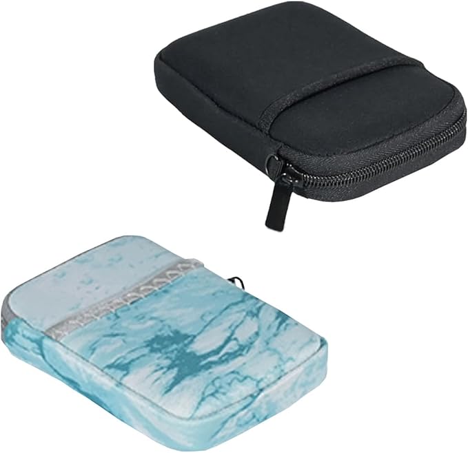 External Hard Drive Portable Carrying Case Waterproof Shockproof 2.5 inch Hard Drive Storage Carrying Bag for Seagate/WD/Toshiba/Maxone External Hard Drive(2-Pack) (Black + Marble Green)