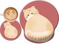 Cute Ergonomic Mouse Pad Wrist Support,[ 20% Larger] Game Wrist Rest Non-Slip Gel Anime Kawaii 3D Red Mouse Pads Rest, Cat Wrist Padwith Coaster,Easy-Typing,Pain Relief, Gaming Work Study Home Office