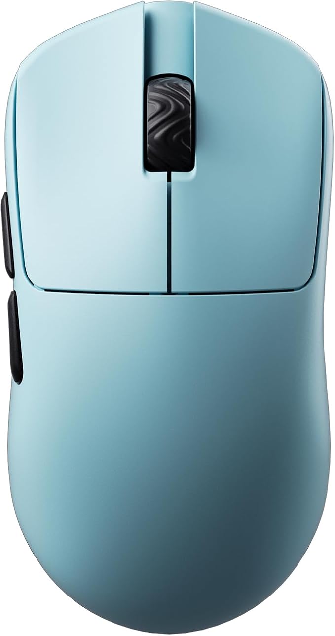 V6 Gaming Mouse, Ultra-Lightweight 40g, No Hole, Symmetrical Shape, Pixart 3950, Web Based Driver, for Claw and Fingertip Gamers, 8K Dongle Included (Blue)