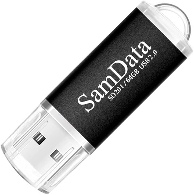 SamData 3 Pack 64GB USB Flash Drives USB 2.0 Thumb Drives Memory Stick Jump Drive Zip Drive, 3 Colors: Green Black Blue