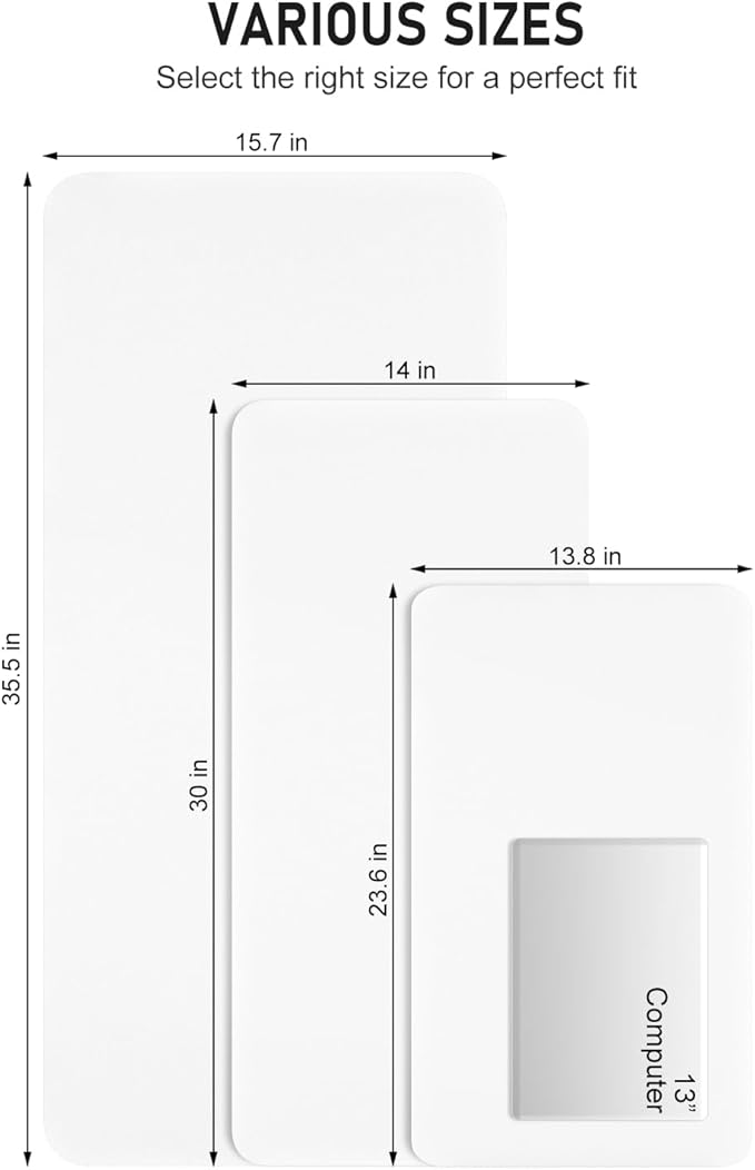 Desk Pad, 30" x 14" PU Leather Non-Slip Desk Mat Large Mouse Pad for Desktop, Waterproof Laptop Computer Writing Mat for Office, Home, Work, Gaming, White