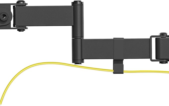 WALI Single Monitor Arm Mount for 17 to 32" Monitors, Full Motion Steel Monitor Pole Mount Bracket with Removable VESA Plate 75mm and 100mm, Vesa Mount for Outdoor, Gazebo, RVs (011ARM), Black