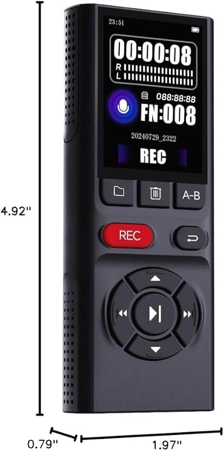 64GB Jaswill Digital Voice Recorder with Playback Long Battery 2-inch Screen MP3 Audio Recording for Meetings Lectures and Interviews Portable USB Recording Device with Voice Activation