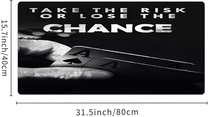 Take The Chance Motivational Desk Mat Black,Inspirational Large Mouse Pad 31.5"x15.7" Extended Gaming Mouse Pad Mat with Non-Slip Base Stitched Eges Mousepad for Computer,Keyboard Laptop
