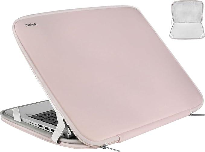 Laptop Sleeve Case 14 inch, Durable Shockproof Protective Computer Cover Flip Case Briefcase Carrying Bag Compatible with 14" HP, Lenovo, Asus, Acer, Notebook, Chromebook Computer, Pink
