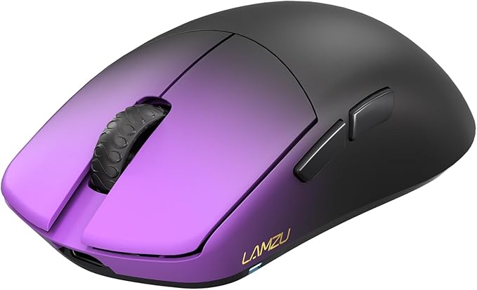 Lamzu Maya Champion Edition Wireless Gaming Mouse, Ultra-Lightweight 45g, Optical Switch, Golden TTC Dust-Proof Encoder, Pixart PAW 3950 IC, 8K Compatible, Compatible with PC/Mac (Purple Shadow)