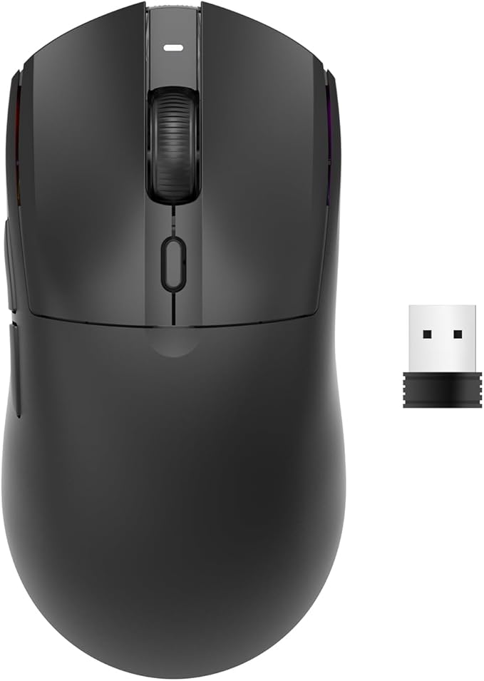AJ139PRO Dual-Mode 2.4G/Wired Gaming Mouse, 59g Lightweight Design, PAW3395 Sensor, 26K DPI, 300mAh Battery with 40-Hour Battery Life for Windows, Mac Gamer.