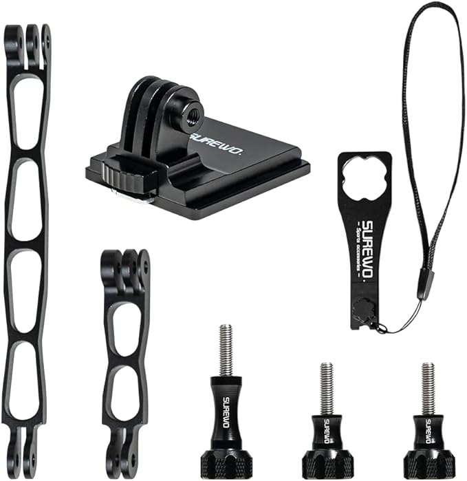 Aluminum NVG Helmet Mount Compatible with Go pro Hero 13 Black,GoPro Hero 12/11/10/9/8/7/(2018)/6/5 Black,DJI Osmo Action 5 pro/4/3/2 and Most Action Cameras(NVG+Extension Arm Set)
