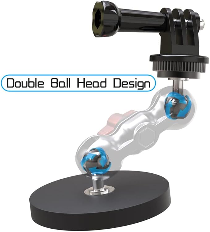 Magnetic Camera Mount for GoPro,Strong Magnetic Mount with 360° Rotation Ball Head Compatible with GoPro Hero 13 12 11 10 9 8 7 6 5 Black,DJI Osmo Action 6/5 Pro/4/3,AkASO and More