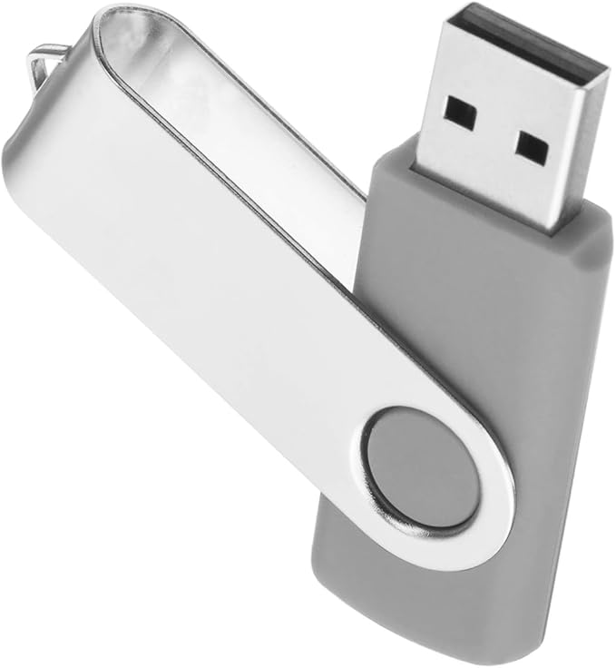 1GB USB Flash Drive 1PCS EASTBULL USB 2.0 Drive Swivel USB Stick Memory Stick Metal Pen Drive (Grey)